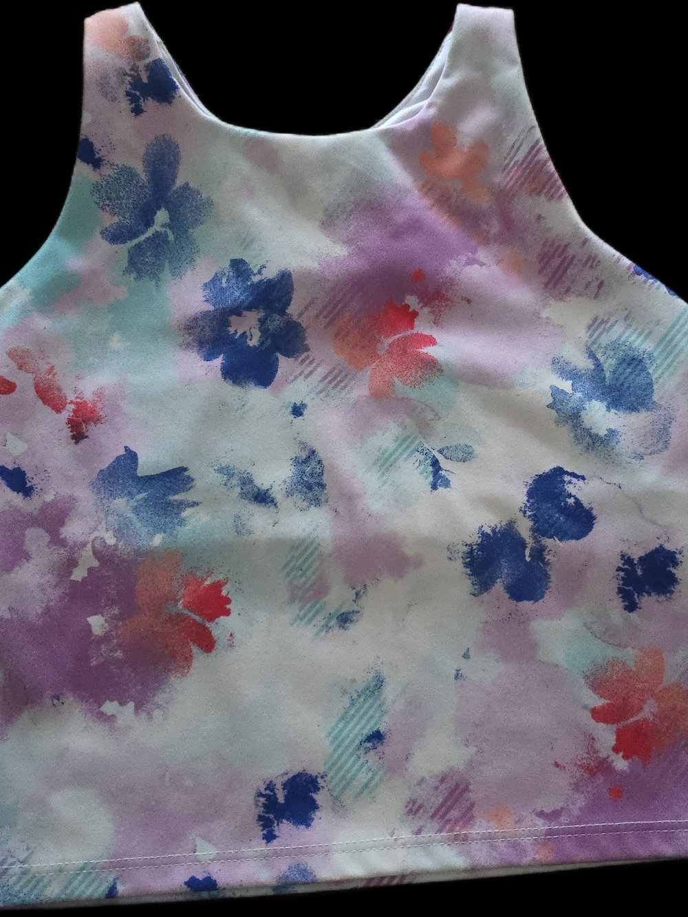 TEK GEAR Pastel Floral Crop Tank in Blue, Purple, Pink, Coral